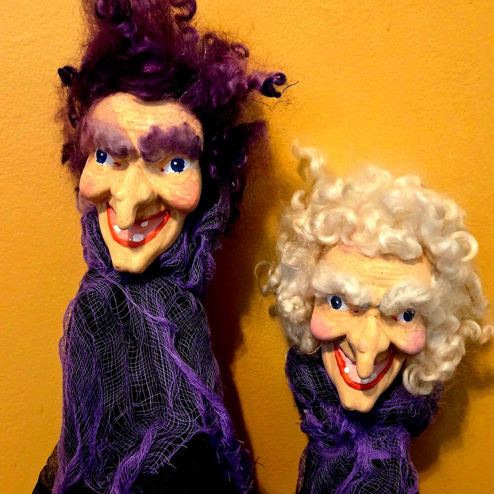 Vtg Handcrafted Kitchen Witches  Halloween Spooky